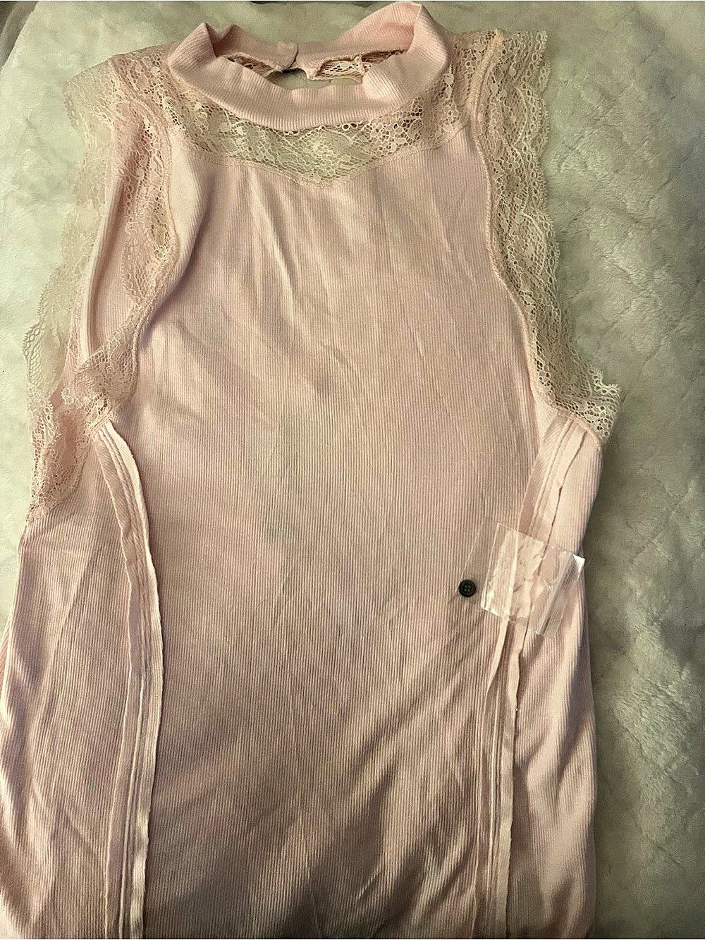 Free People Petal Party Mock Neck Tank Pink Large